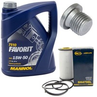 MotoröL Set 15W50 5 Liter + ÖLfilter SH 4796 L + Schraube FüR Audi A3 VW Passat
