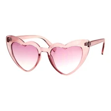 Womens Oversized Cateye Heart Shape Sunglasses Translucent Colors UV 400