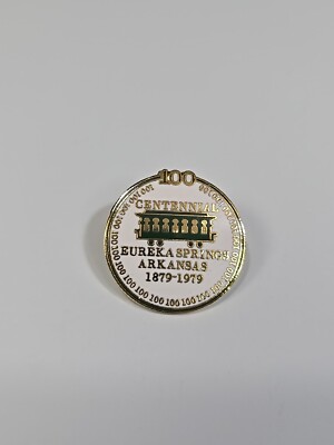 Eureka Springs Arkansas Centennial Souvenir Lapel Pin 1879-1979