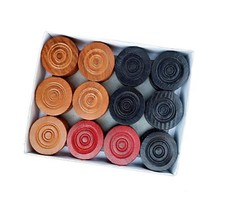Wooden Carrom Coins with Striker  Powder 24 Carrom Coins 1 Striker US