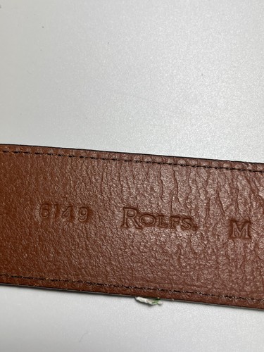 Leather Belt Women’s Med Rolf’s Tan Rhinestones Rivets Decorated - Picture 7 of 8