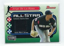 Jorge De La Rosa 2004 Bowmans Futures Game Gear JERSEY / Card # FG-JD