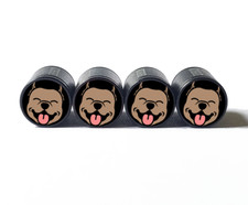 Pittie Pitbull Dog Style 5 Tire Valve Stem Caps - Black Aluminum - Set Of Four Pittie Pitbull Dog Style 5 Tire Valve Stem Caps - Black Aluminum - Set Of Four