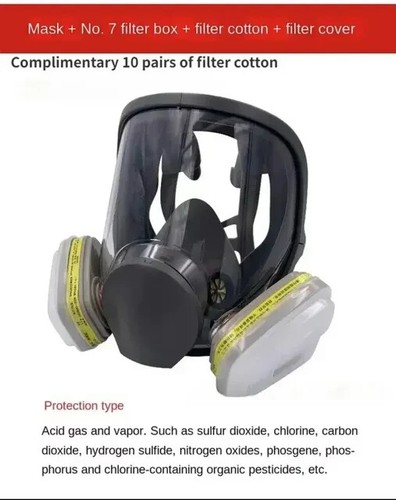 6800 Gas face Mask Anti-Fog, Dust-Proof Respirator for Industrial Work, Painting - Picture 7 of 10