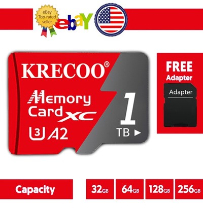 Extreme Micro SD Memory Card Class10 U3 A2 64GB 128GB 256GB 1TB Free Adapter Lot