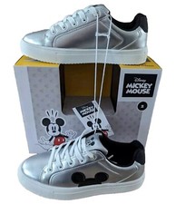 Aldi Retro Disney Mickey Mouse Silver Children s Character Sneakers Size 2