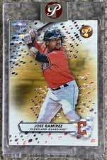2023 Topps Pristine JOSE RAMIREZ #82 GOLD Refractor Encased #’d /50 Guardians