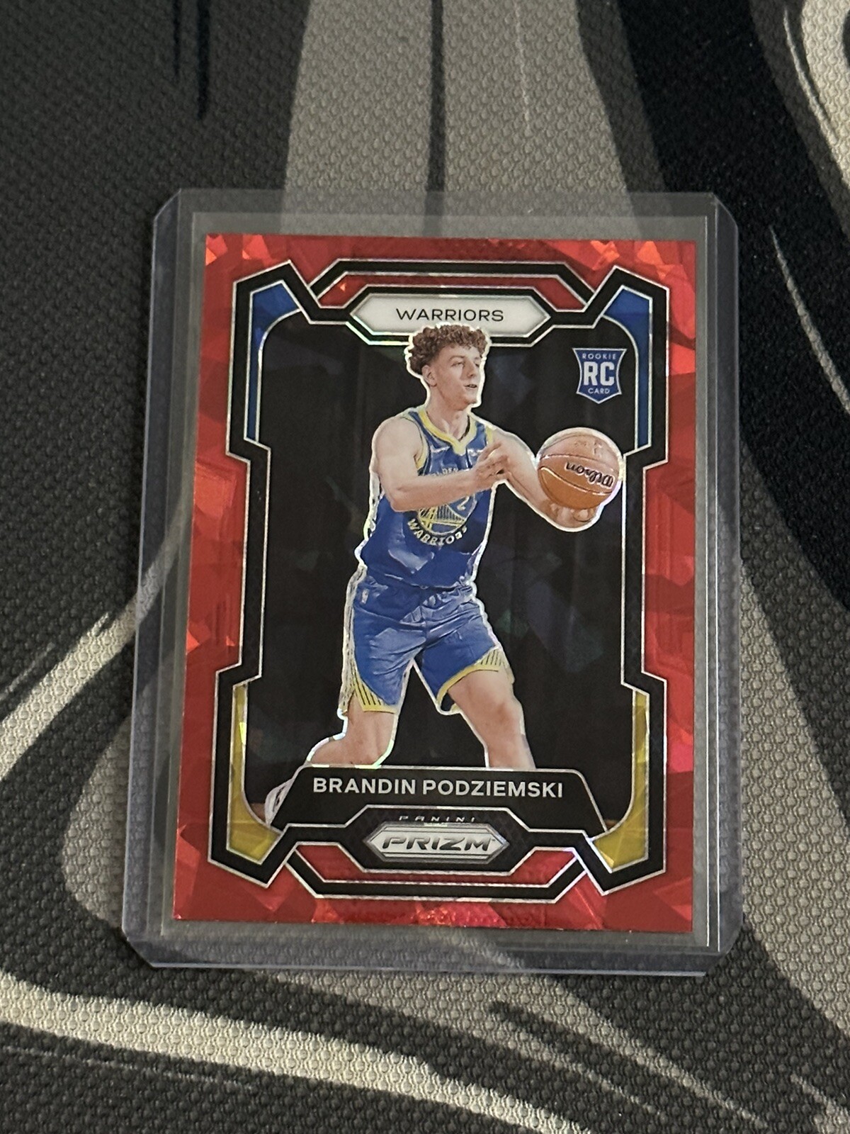 Brandin Podziemski 2023-24 Panini Prizm Red cracked ICE Prizm #147 RC Warriors