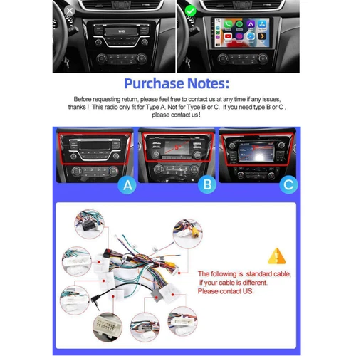 Para 2014 2015 16 Nissan Rogue Inalámbrico Apple CarPlay Android Auto Radio Coche 32G - Imagen 3 de 23