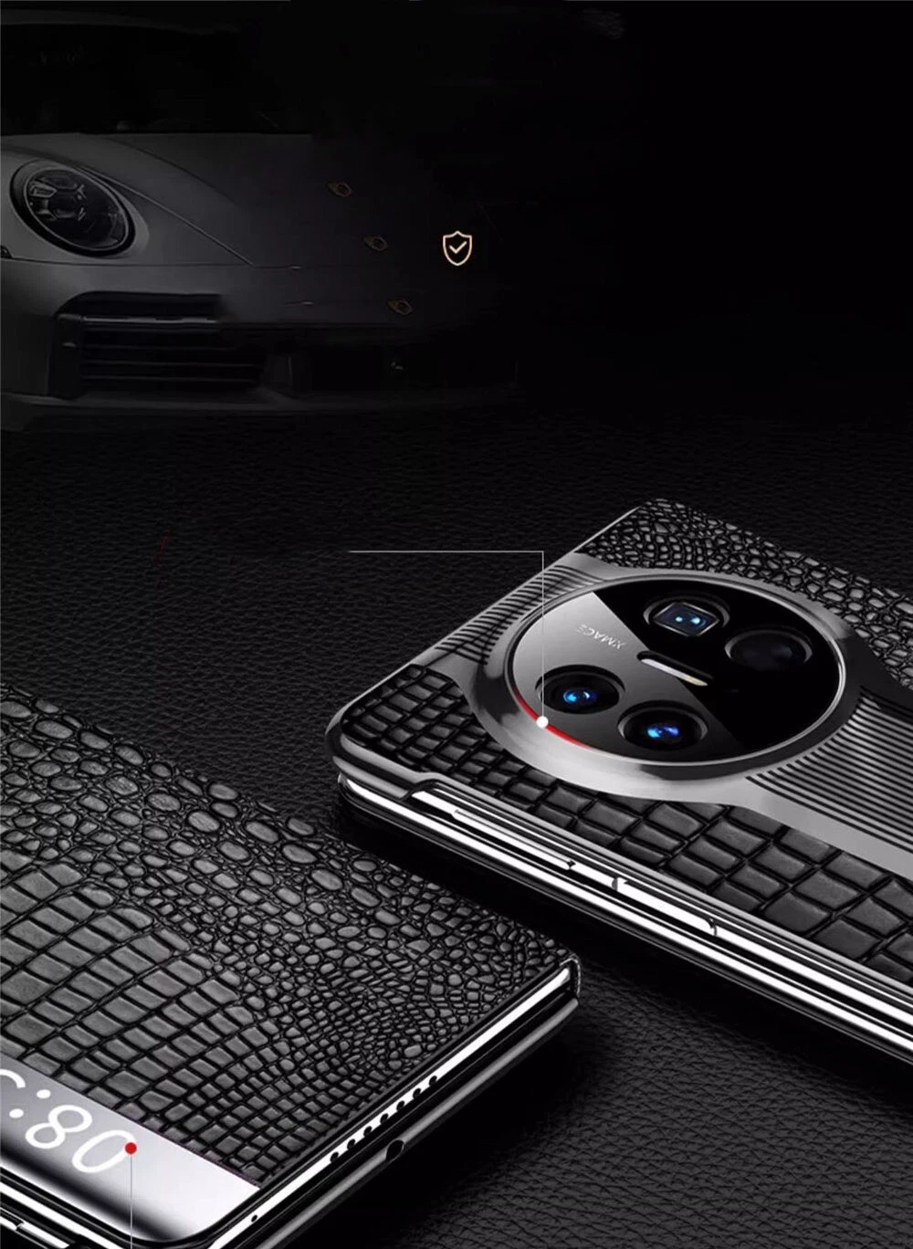 Genuine Cowhide Leather Magnetic Flip Case For Huawei Mate X5 X3 Bracket Cover - Picture 14 of 17