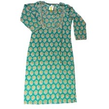 ISWEEA kurta Green Floral Print Dress and Pants Set - Size S
