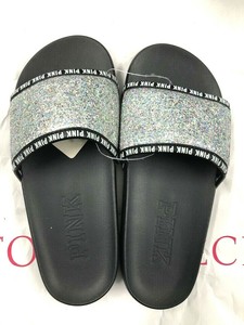 silver pink slides