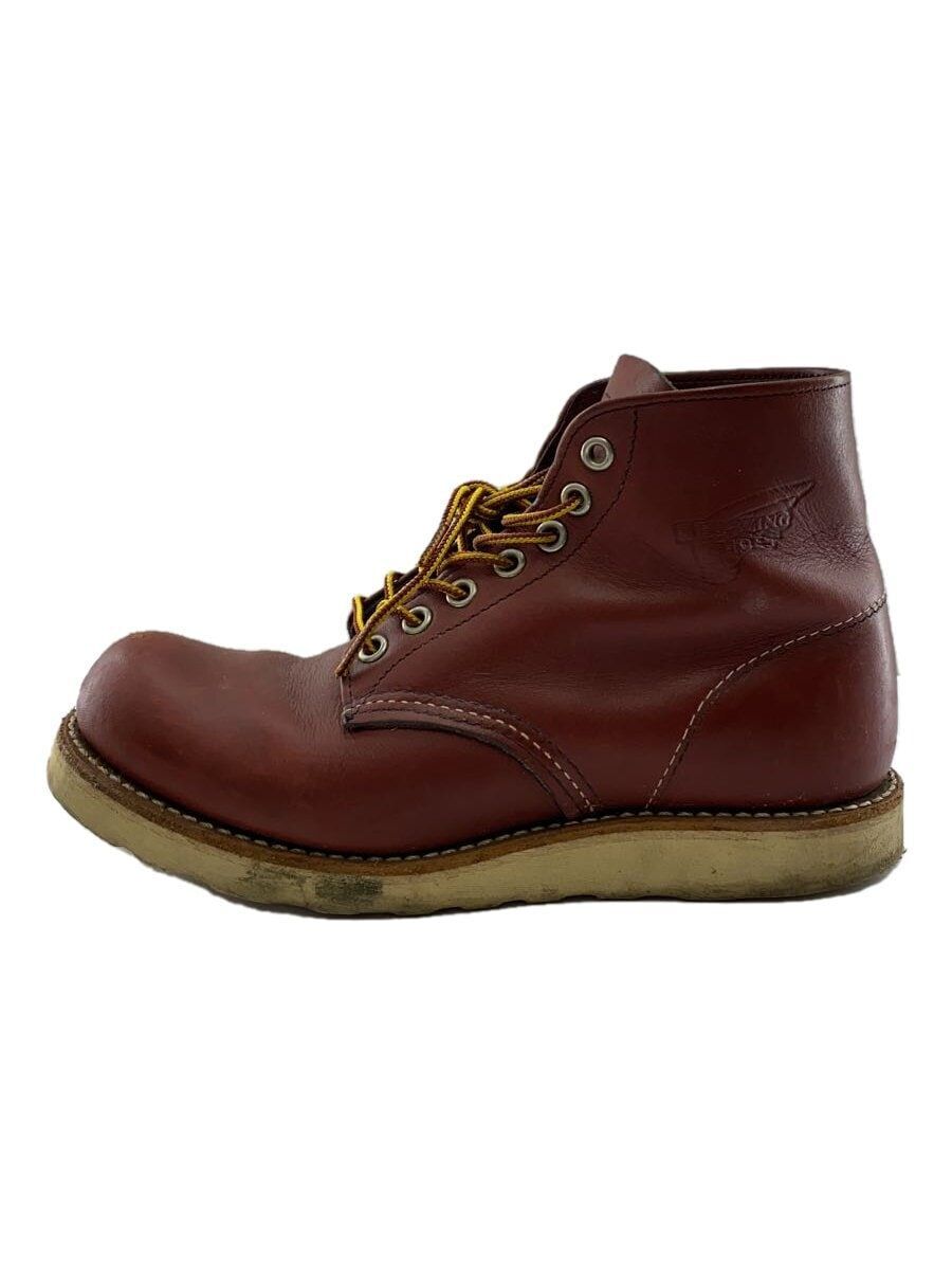 RED WING LACE UP BOOTS PLAIN TOE US 5.5 Bordeaux LEATHER 9105 Used 