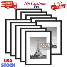 12x16 Picture Frame Set of 10, Display Pictures 8.5x11 with Mat or 12x16 ...