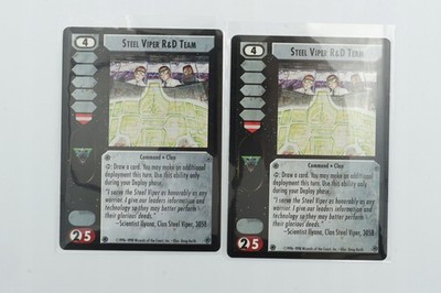 BattleTech CCG Trading Card Game Steel Viper R&D Team set of 2 vintage cards