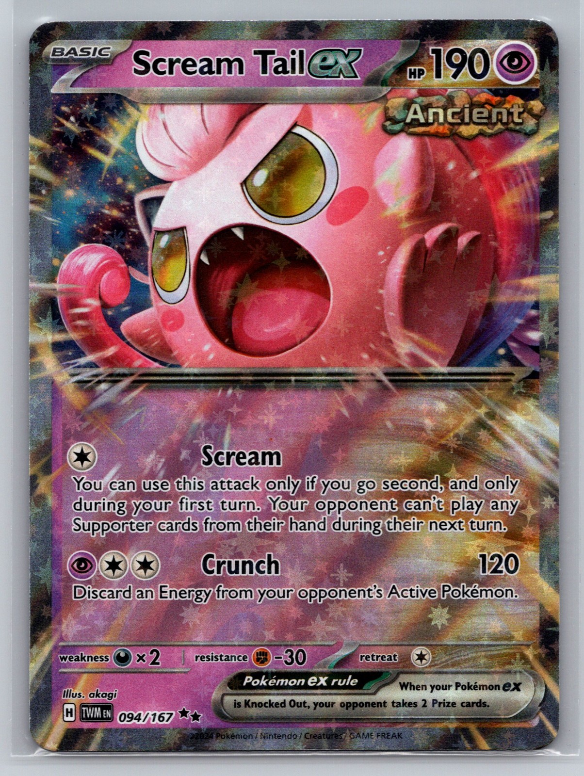 Scream Tail ex - Holofoil 094/167 Double Rare SV06: Twilight Masquerade NM