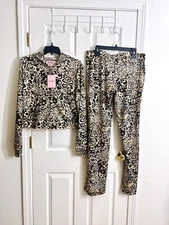 Juicy Couture Leopard Velour Tracksuit Hoodie Juicy Ocelot Y2K NWT Size XL