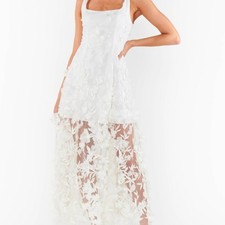 NWT Show Me Your Mumu Stephanie Bridal Wedding Dress 3D Floral Embroidery XXS
