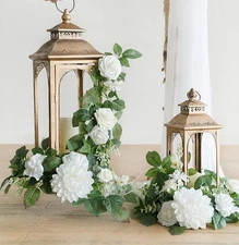 Ling's Moment Artificial Flowers 6FT Garland Bridal Shower Ivory White Wedding