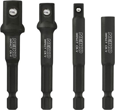 NEIKO 00244A Impact Socket Adapter and Magnetic Bit Holder Set | 4-Piece Set ...