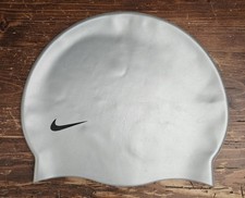 Nike Silicone Swim Cap Solid Silver One Size Fits