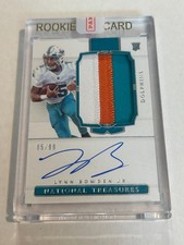 2020 National Treasures Lynn Bowden Jr 85/99 True Rookie Patch Auto Dolphins SP 