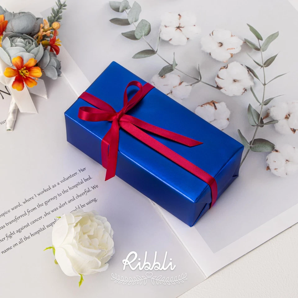 Ribbli Red Satin Ribbon,Double Faced Satin 1/4 inch x Continuous 50 Yards,Red - Image 2 of 4