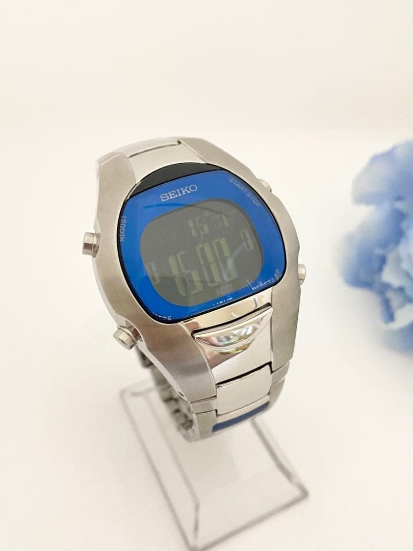 Working Alba spoon vintage SEIKO digital blue silver - Gem