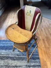 Antique High Chair with Cute Bear Design