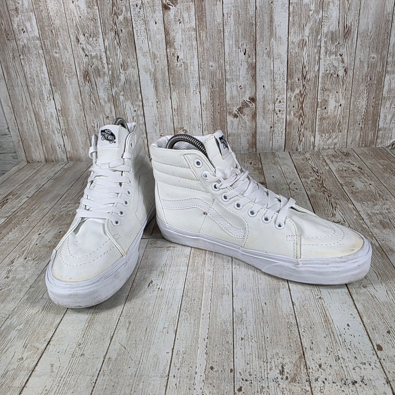 Vans SK8-Hi High Top Skate Shoes Women's Size 9 White Sneakers Casual Classic thumbnail 6