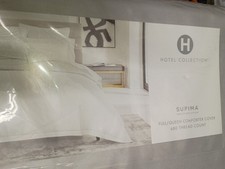 Hotel Collection Supima 680TC Full Queen Duvet Cover Palladium Cotton NWT