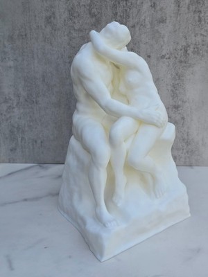The Kiss Sculpture 3D Printed Rodin Inspired Romantic Statue Art Home Decor Gift