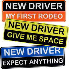 3 Pack Student Driver Magnet Stickers for Car,9.76 x 3.34 Inches Reflective W...