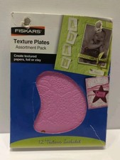 Fiskars Texture Plates Assortment Embossing Plates 12 Designs / 6 Plates NEW