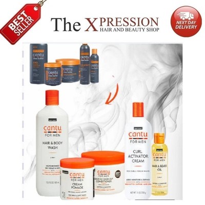Cantu For Men 3-in-1 Shampoo Leave-In Pomade Peeling Duschgel Sets Next Day UK