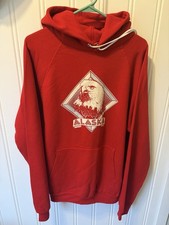 Vintage 80s 90s Hanes Alaska Eagle Hoodie Red Sweatshirt Mens XL Made In USA