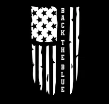 Back the Blue American Flag, Vinyl window decal, Rear glass decal, window decal.