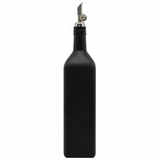 &Ouml;lflasche 1L Schwarz Matt mit Ausgie&szlig;er Glasflasche f&uuml;r Oliven&ouml;l