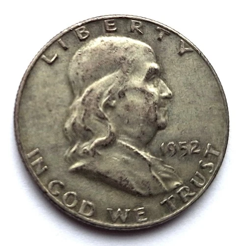1952-D  BEN FRANKLIN HALF DOLLAR 90% SILVER