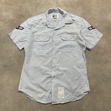 Defense Logistics Wings Shirt Womens Medium US Air Force Button Up, Blue