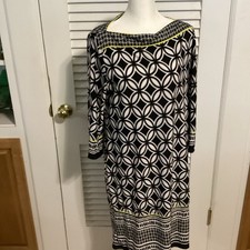 Studio One black and white geometric dress, ladies Large