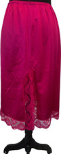 Vintage Impulse Red Half Slip Lace Trim 100 Nylon Satin Size M Lightweight