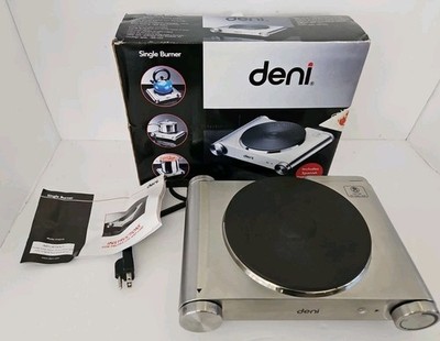Deni Model 16310 Stainless-Steel 1500-Watt Tabletop Hot Plate Burner Cast Iron