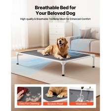 Elevated Dog Bed for Large Dogs, Portable Raised Dog Cot with Aluminum Tube Meta