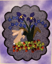 PATTERN Spring Day Rabbit Wool Penny Rug Tabl...