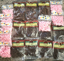 Lot 19 Pks VTG Darice Puffy Pom Poms Fibre Craft Acrylic Pompoms Pink Brown 1"