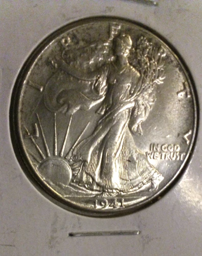 1941 AU Philadelphia Walking Liberty Half Dollar 90% Silver