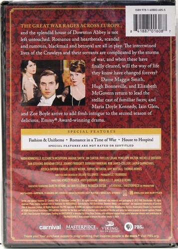 DOWNTON ABBEY (MASTERPIECE CLASSIC) SEASON 2 (DVD 2012) NEW, SEALED, REGION 1 - Picture 3 of 3