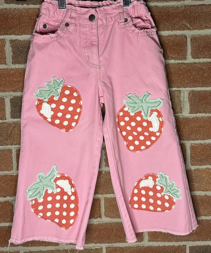 Mini Boden Strawberry Pink Girls 7/8yr Crop Pant - Picture 10 of 13