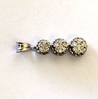 10k white gold .50ct diamond SI3 H 3 stone cluster pendant 2.9g estate womens — photo 5